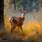 Close-up of deer in grass Art Print